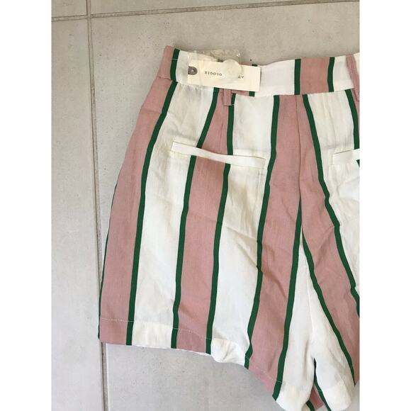 Anthropologie Elevenses Multicolor High Waist Striped Shorts - Picture 6 of 8